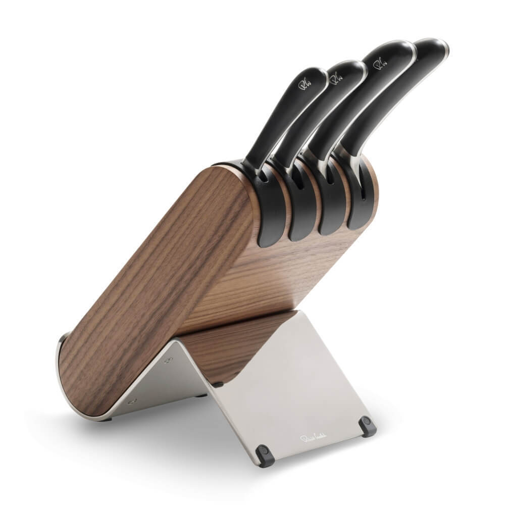 Набор из 4 кухонных ножей в подставке из ореха, Signature Knife, Robert Welch