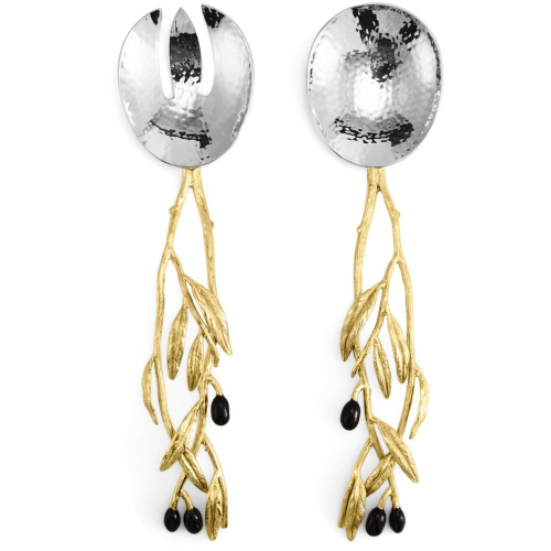 Набор сервировочных предметов Michael Aram Оливковая ветвь 29 см, 2 шт, сталь нержавеющая