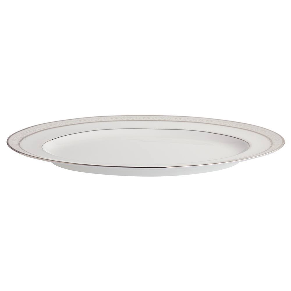 Блюдо овальное Noritake Монтвейл Платиновый кант 31 см, фарфор костяной