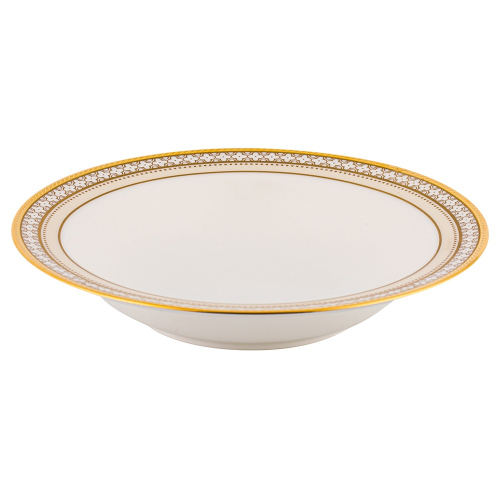 Чаша для десерта Noritake Трефолио, золотой кант 15,5 см, фарфор костяной