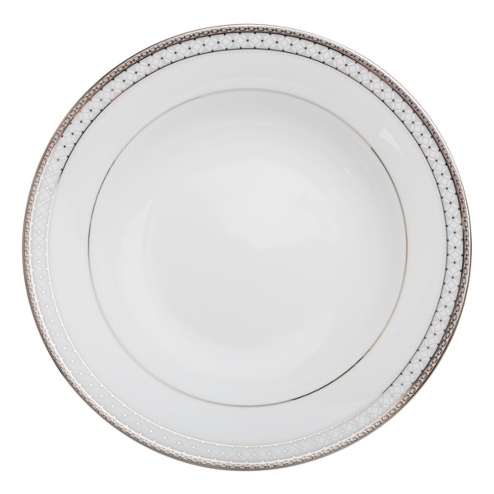 Тарелка суповая Noritake Рочестер Платиновый кант 22,6 см