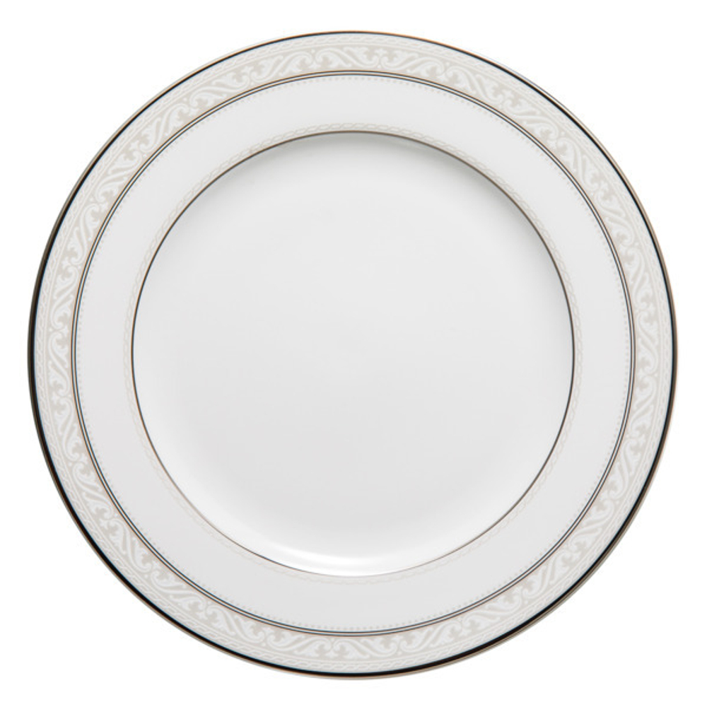 Тарелка пирожковая Noritake Монтвейл Платиновый кант 16,5 см, фарфор костяной