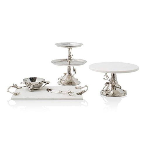 Доска для сыра с ножом Michael Aram Лавровый лист 46х25 см, мрамор