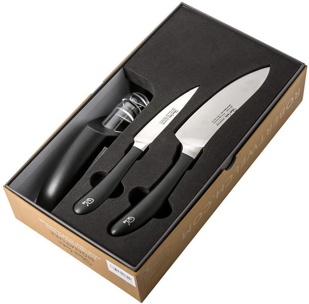 Набор кухонных ножей и точилка, 3 предмета, Signature Knife, Robert Welch