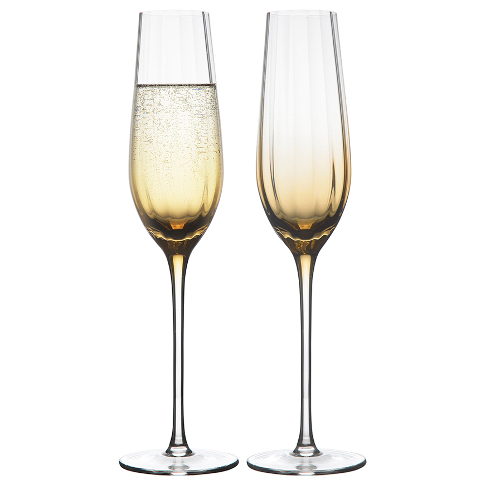 Набор бокалов для шампанского Gemma Amber, 225 мл, 2 шт., Liberty Jones