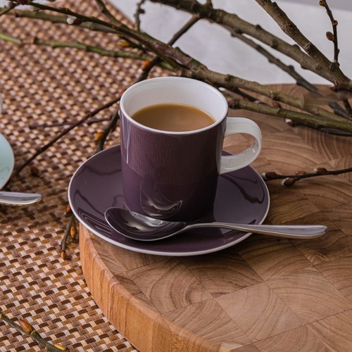 Чашка кофейная с блюдцем 100 мл Mix&Match Синергия, черная смородина