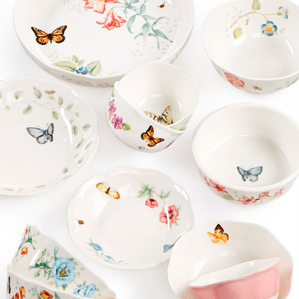 Салатник фарфоровый 1л, 17 см, LEN788576, Бабочки на лугу, Lenox