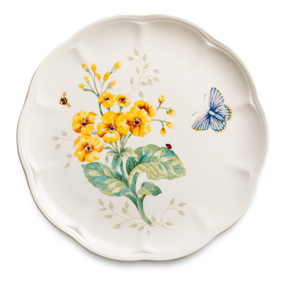Тарелка акцентная "Бабочка-Геликонида" 23 см, фарфор, Бабочки на лугу, Lenox