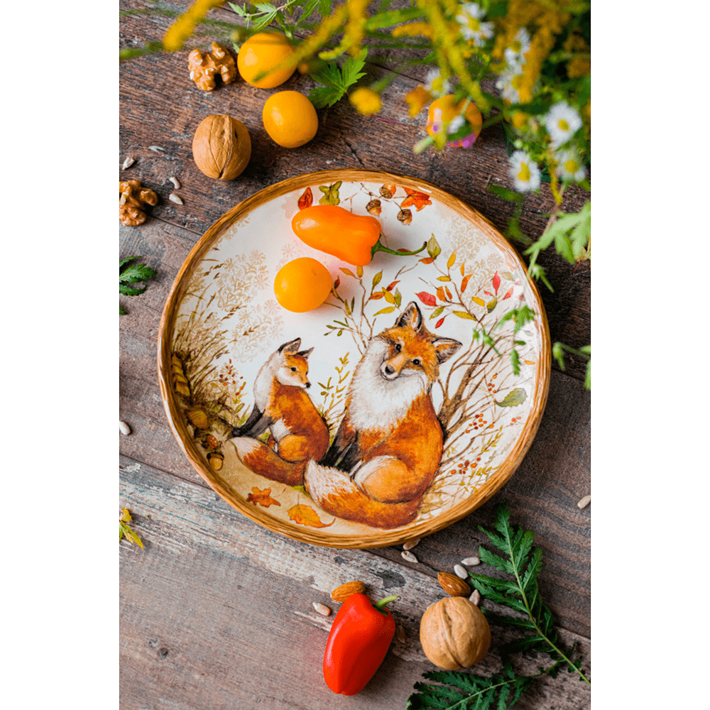 Тарелка десертная Лисички 21,5 см Certified Int. Сосновый лес