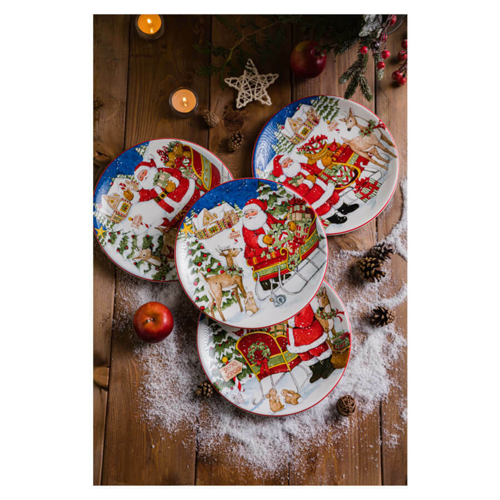 Тарелка закусочная "Коробки с подарками" 23 см, Мастерская Санта-Клауса, Certified International