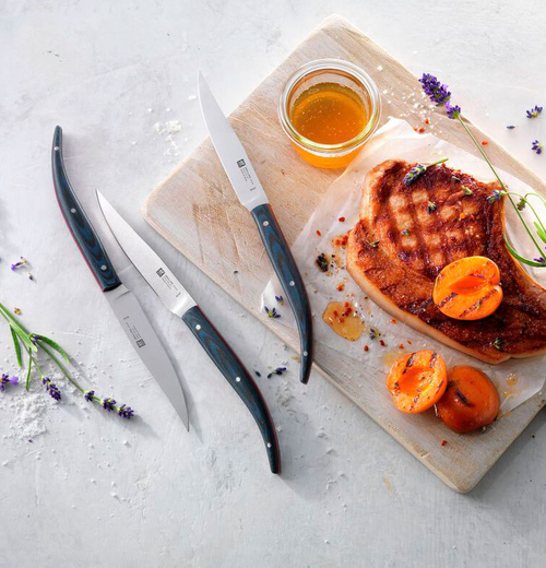 Набор стейковых ножей 4 пр. с рукояткой из голубой микарты, Steak, Zwilling