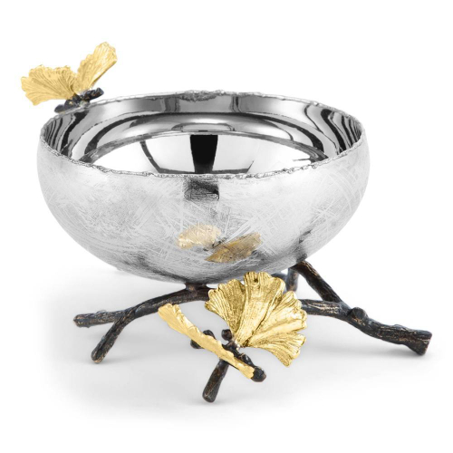 Чаша для орешков Michael Aram Бабочки гинкго 11 см, сталь нержавеющая