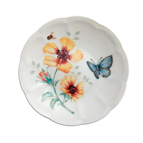 Тарелка пирожковая Голубянка, 15 см, фарфоровая, LEN-3-817046, Бабочки на лугу, Lenox