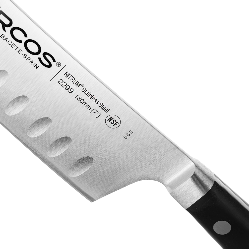 Нож поварской сантоку 19 см, из кованой высокоуглеродистой нержавеющей стали, черный, 229900, Opera, Arcos