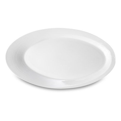 Блюдо овальное Narumi Воздушный белый 38 см, фарфор костяной
