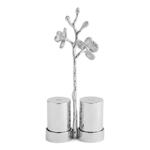 Набор солонка и перечница Michael Aram Белая орхидея 21 см, сталь нержавеющая