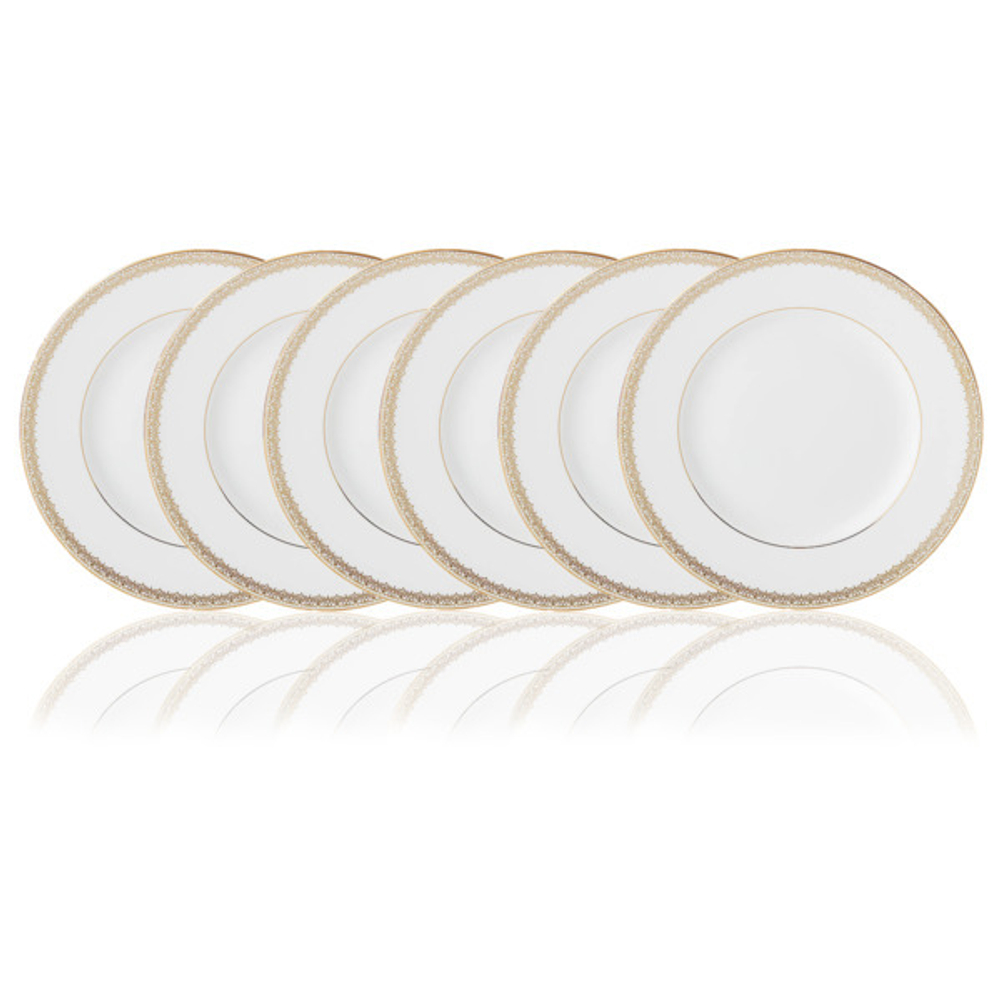 Набор обеденных тарелок 6 шт, 27 см, фарфор, LEN887841-6, Золотые кружева, Lenox в интернет-магазине Этикет