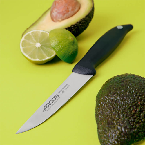 Универсальный нож 13 см, из прокатной высокоуглеродистой нержавеющей стали, пластиковая рукоять, черный, 145100, Menorca, Arcos