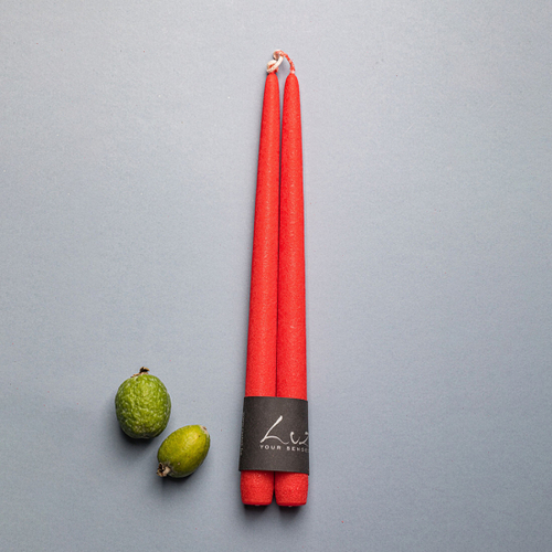 Набор свечей, 30 см, 2 шт, красный, Рустик, Luz Your Senses
