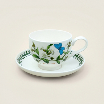 Чашка чайная с блюдцем Portmeirion "Ботанический сад. Смолевка" 280мл