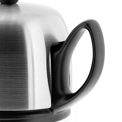 Чайник заварочный фарфоровый 700 мл, с колпаком из нержавеющей стали, черный, 211992, Salam, Guy Degrenne