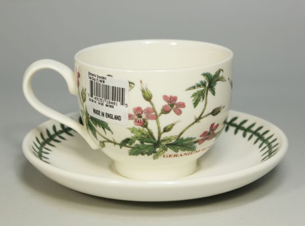 Чашка чайная с блюдцем Portmeirion "Ботанический сад. Герань" 200мл