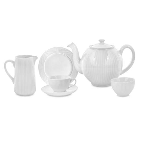 Сервиз чайный на 6 персон, 15 предметов, фарфор, белый, 994206BX1, Plisse, Pillivuyt
