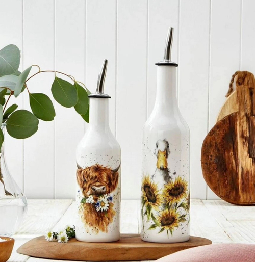 Набор бутылочек для масла и уксуса "Забавная фауна. Бык и Утка", Wrendale Designs, Royal Worcester