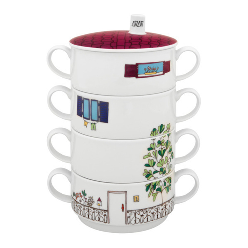 Набор бульонниц Vista Alegre Bairro das Flores 4 шт, фарфор