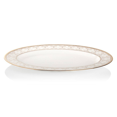 Блюдо овальное Noritake Трефолио, золотой кант 37 см