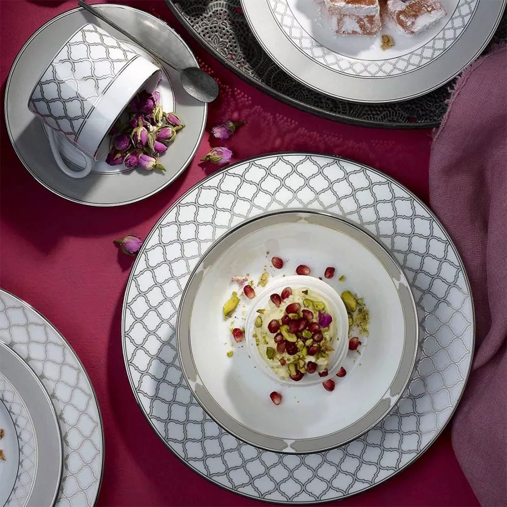 Блюдце для чашки чайной Noritake Царский дворец, платиновый кант 15 см, фарфор