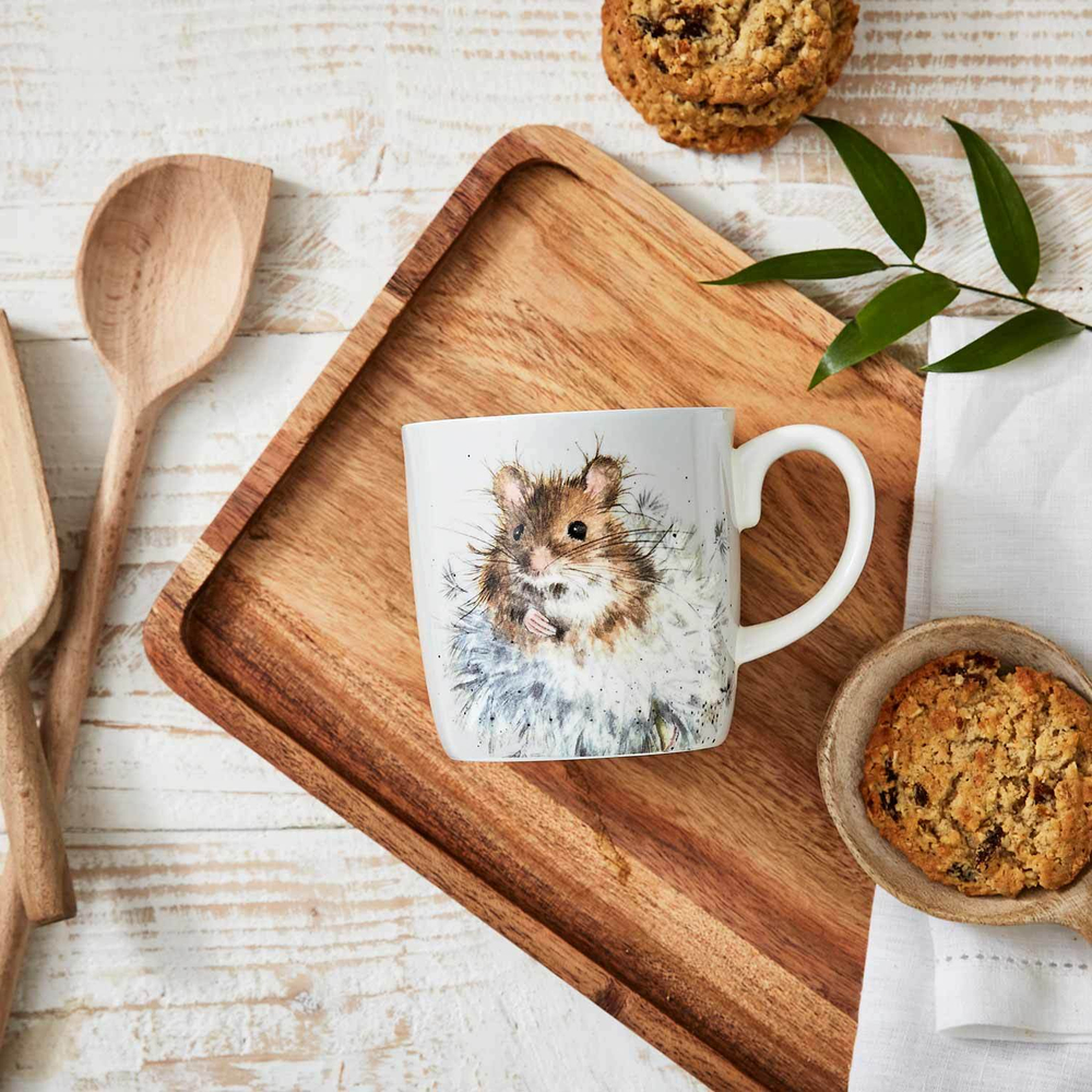 Фарфоровая кружка для кофе и чая "Забавная фауна, Мышь", 400 мл, RWC MMQF4020-XD, Великобритания, Wrendale Designs, Royal Worcester