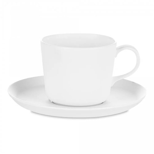 Чашка чайная с блюдцем Narumi 220 мл, фарфор костяной, белая матовая