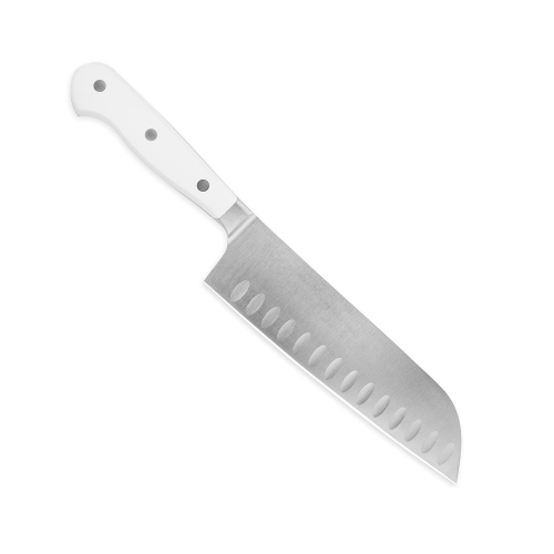 Нож кухонный поварской японский «шеф» с углублениями на кромке 1040231317, размер лезвия 17 см, коллекция «White Classic», Wuesthof