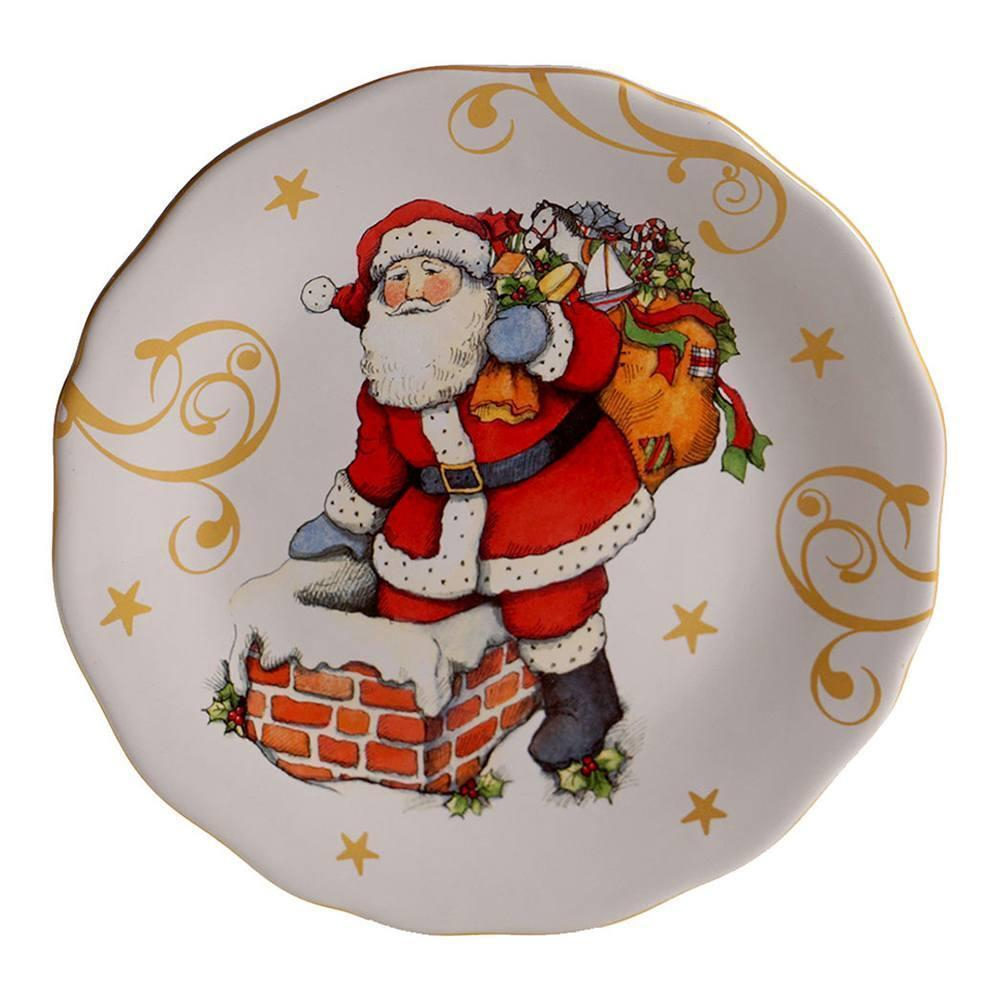 Тарелка закусочная На трубе 23 см Certified Int. Винтажный Санта