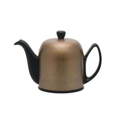 Чайник заварочный фарфоровый 700 мл, с колпаком, чёрный/бронзовый, 237414, Salam, Guy Degrenne