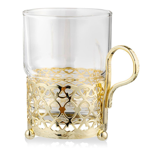 Стакан с подстаканником Античный 150 мл Queen Anne золотой