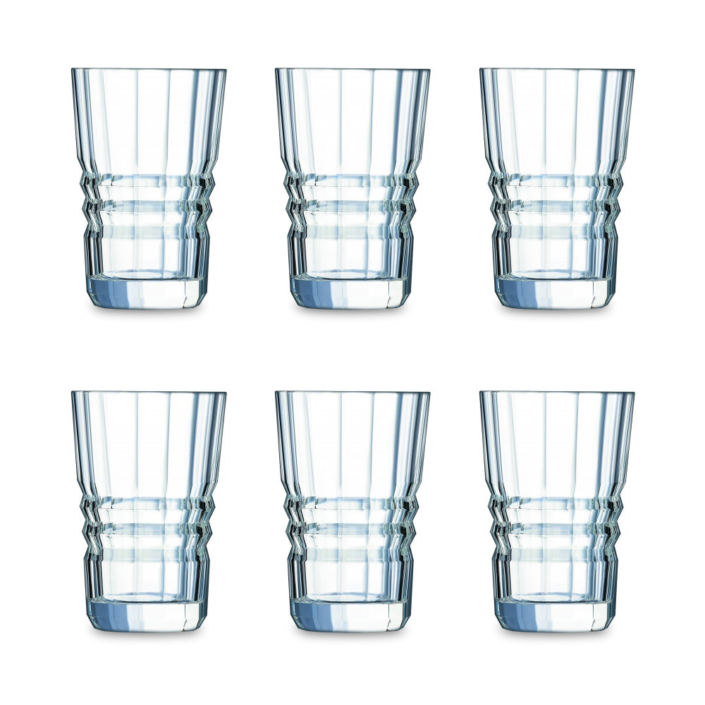 Набор из 6 высоких стаканов объемом 360 мл, Q4357, ARCHITECTE, Cristal d’Arques