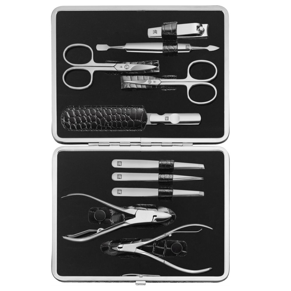 Маникюрный набор 10 пр. Inox черный отделка &quot;крокодил&quot;, Zwilling