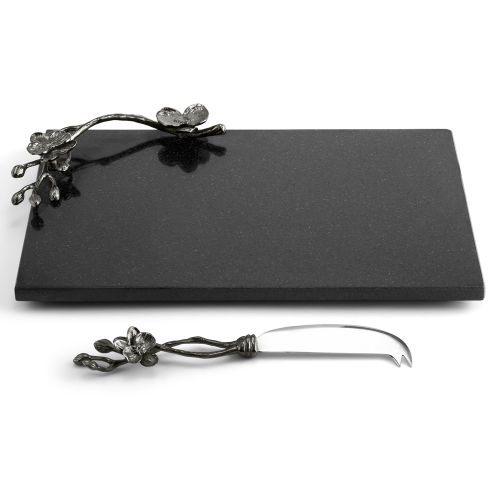 Доска для сыра с ножом Michael Aram Чрная орхидея 32x21 см, гранит