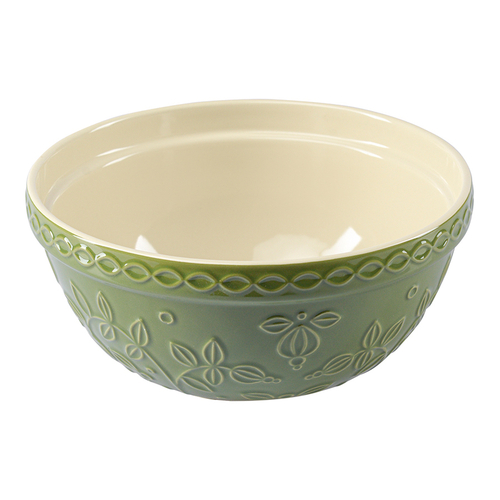 Миска для смешивания с узором Ягоды Тайги, 1,5 л, зелёная, Tkano