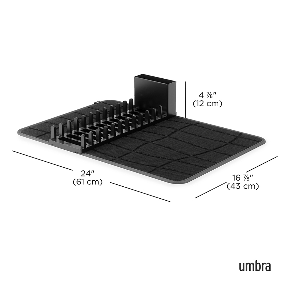 Коврик для сушки посуды Udry, 43х61 см, черный, Umbra
