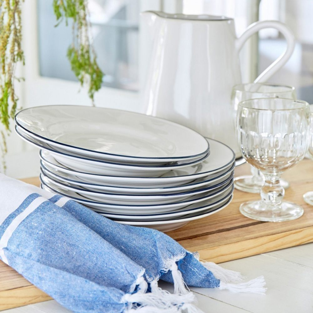 Тарелка салатная 22,6 см Costa Nova Beja белый/синий