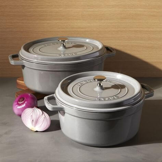 Кокот круглый, 5,25 л, 26 см, серый графит, La Cocotte, Staub