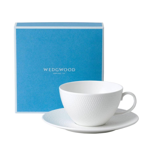 Чашка для завтрака с блюдцем Wedgwood Джио 340 мл, фарфор