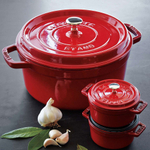 Кокот круглый, 3,8 л, 24 см, вишневый, La Cocotte, Staub в интернет-магазине Этикет