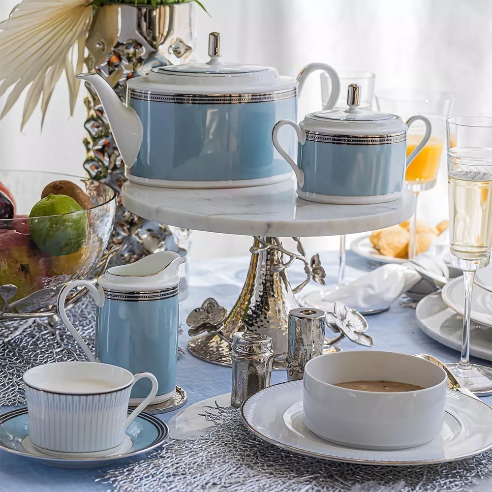Молочник Noritake Богарт платиновый 300 мл, фарфор костяной