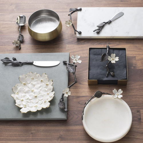 Доска для сыра с ножом Michael Aram Цветок кизила 47х15 см, мрамор