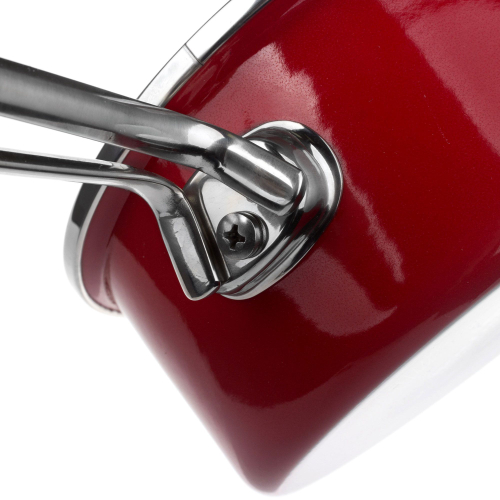 Ковш с крышкой эмалированный, красный, 1.4 л, 16x8.2 см, Metallica SOLID, KOCHSTAR