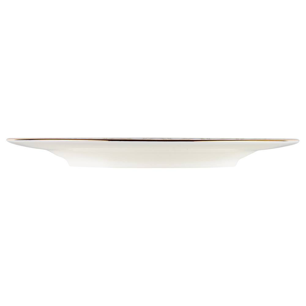 Тарелка десертная Noritake Трефолио, золотой кант 16,5 см, фарфор костяной